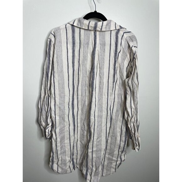 Free People CP Shades Linen Stripe Button-down Shirt Oversized Size XS NEW - Picture 7 of 8